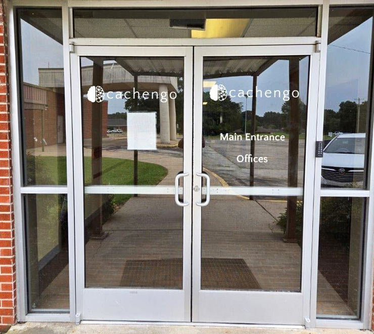 Cachengo hospital building main entrance doors