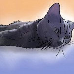 Digital pet painting of a cat